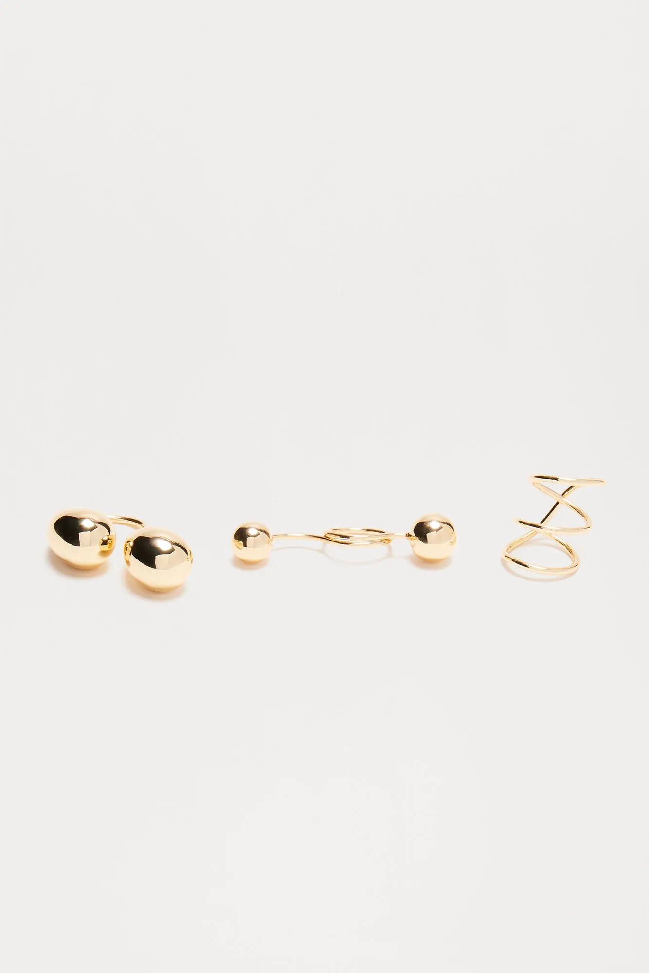 Spiraling Moment 3 Piece Ring Set - Gold sold by Fashion Nova product image thumbnail 3