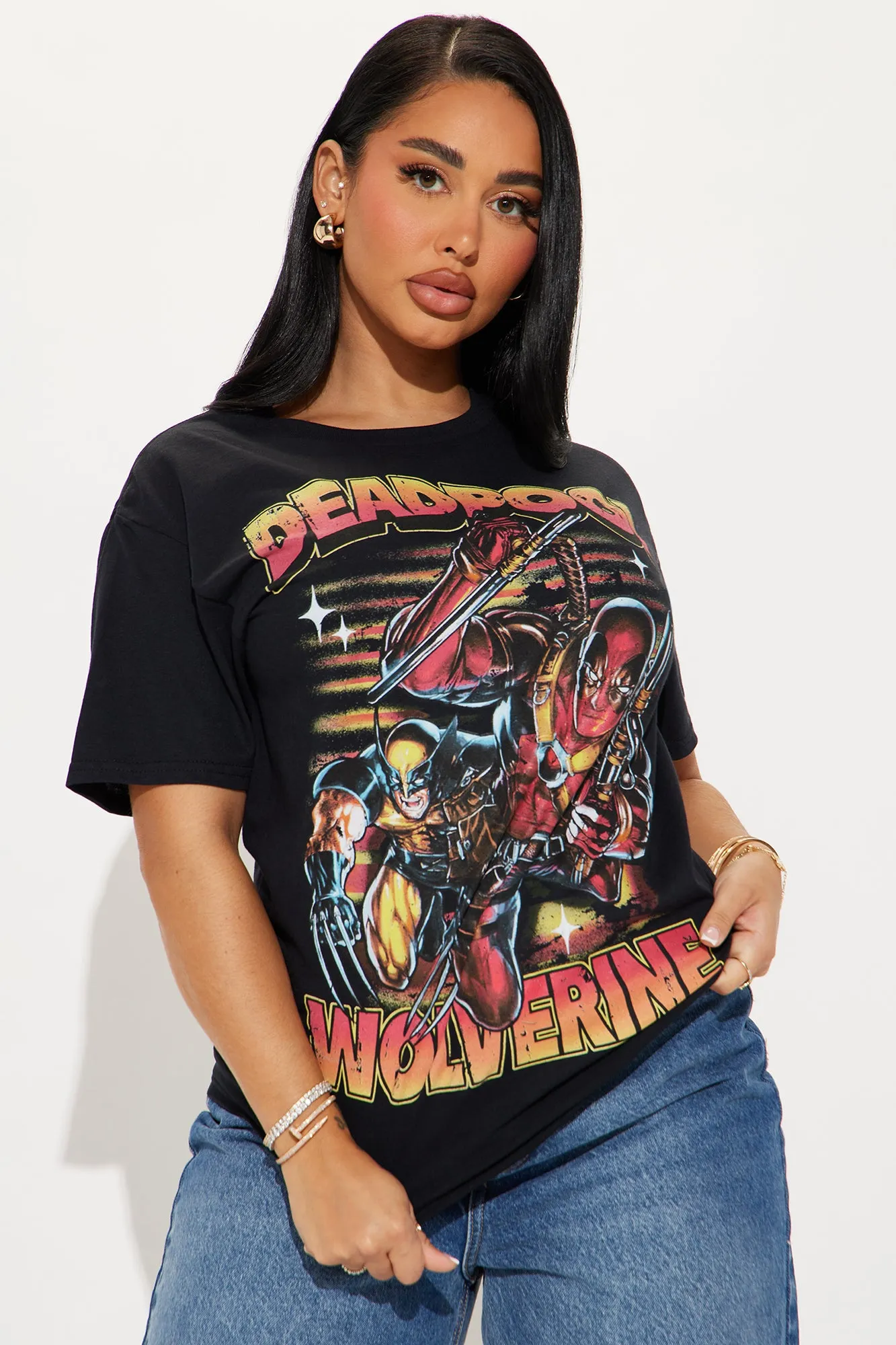 Deadpool & Wolverine Dynamic Duo Tee - Black sold by Fashion Nova
