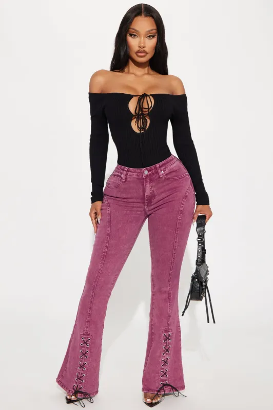 Go My Way Flare Pant - Plum sold by Fashion Nova