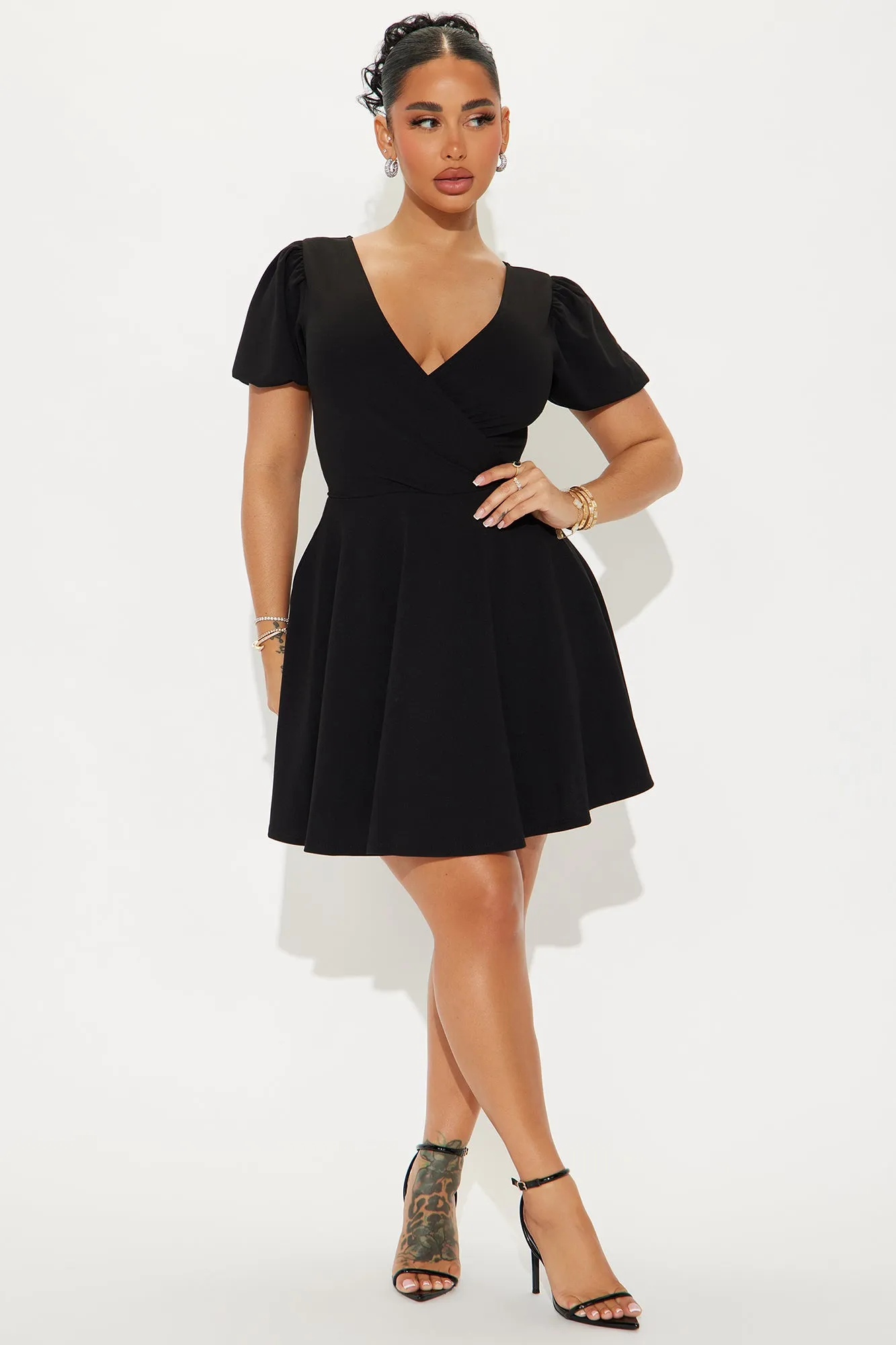 Good Intentions Mini Wrap Dress - Black sold by Fashion Nova product image thumbnail 2