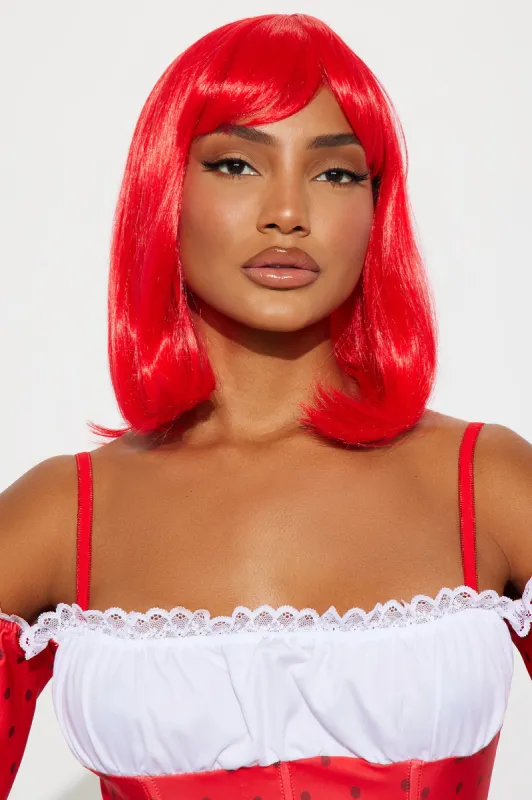 50's Retro Babe Bob Costume Wig - Red/combo sold by Fashion Nova