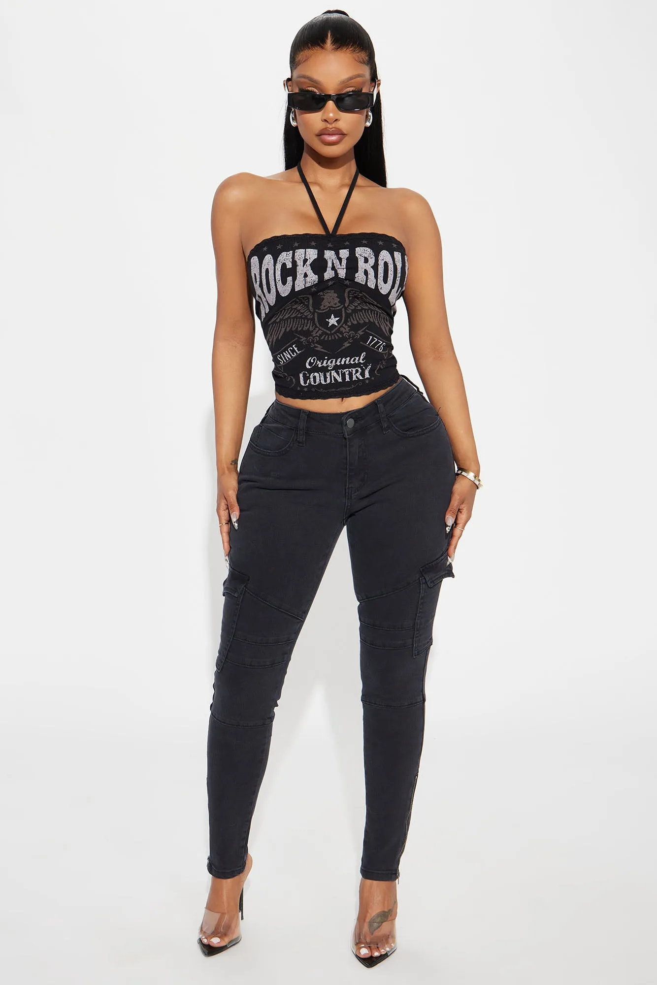 Don't Tempt Me Skinny Pant - Black sold by Fashion Nova