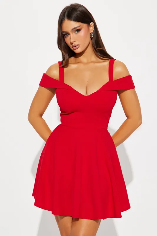 Wanderlust Cold Shoulder Mini Dress - Red sold by Fashion Nova