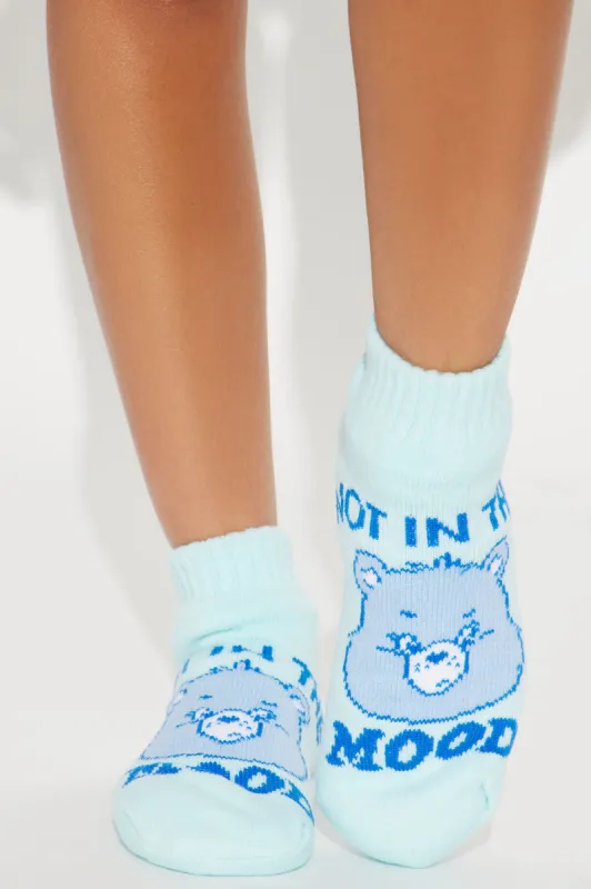 Not In The Mood Care Bear Socks - Blue sold by Fashion Nova