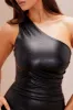 Vienna Faux Leather Ruched Midi Dress - Black sold by Fashion Nova