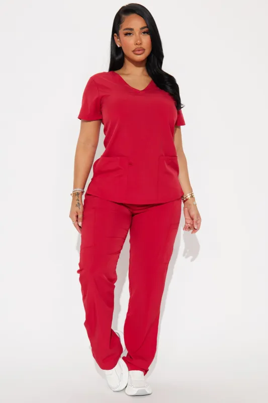 Working Overtime 4FLEX Uniform Scrub Pants - Red sold by Fashion Nova