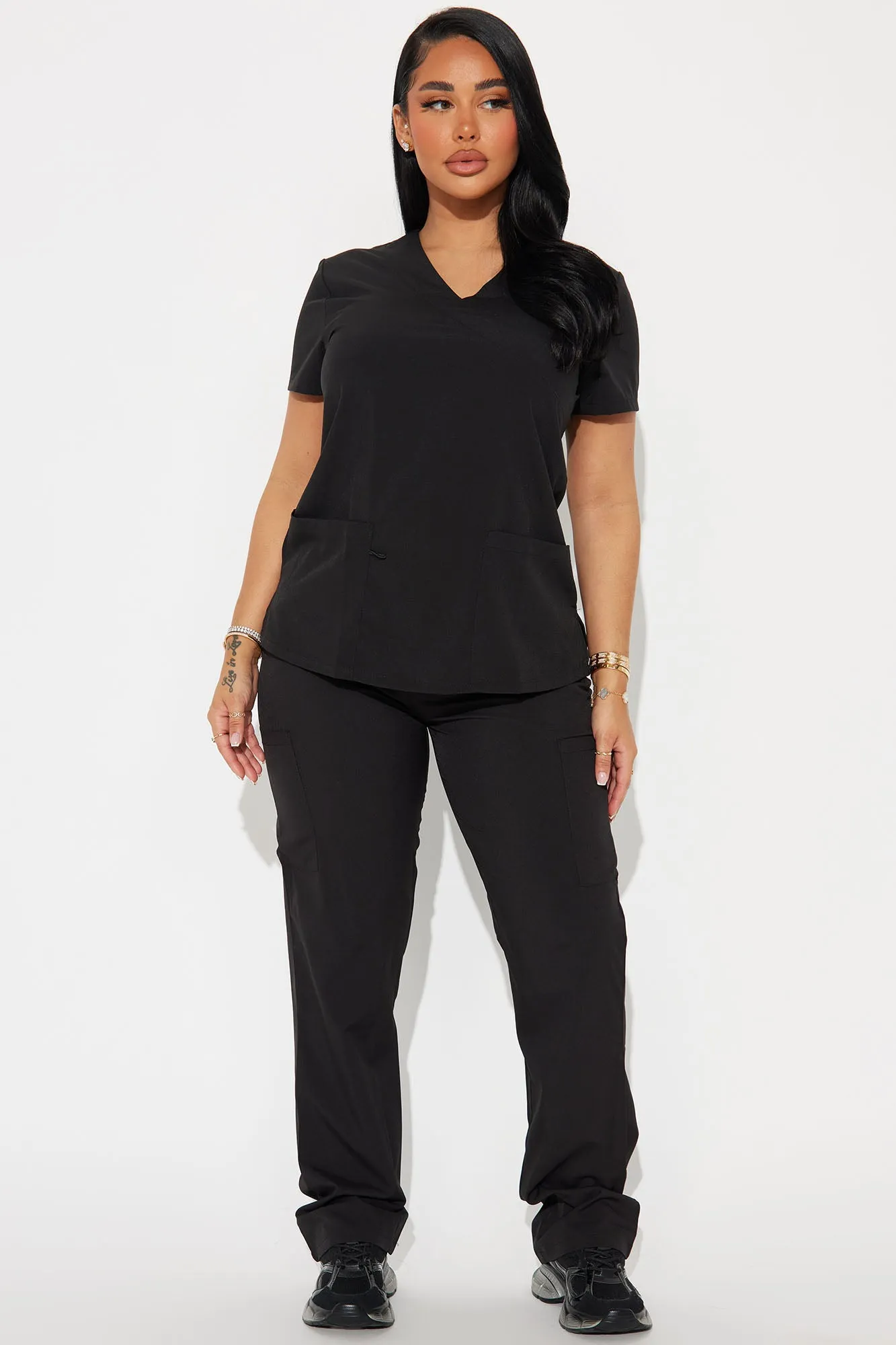 Checking Vitals 4FLEX Uniform Scrub Top - Black sold by Fashion Nova product image thumbnail 2