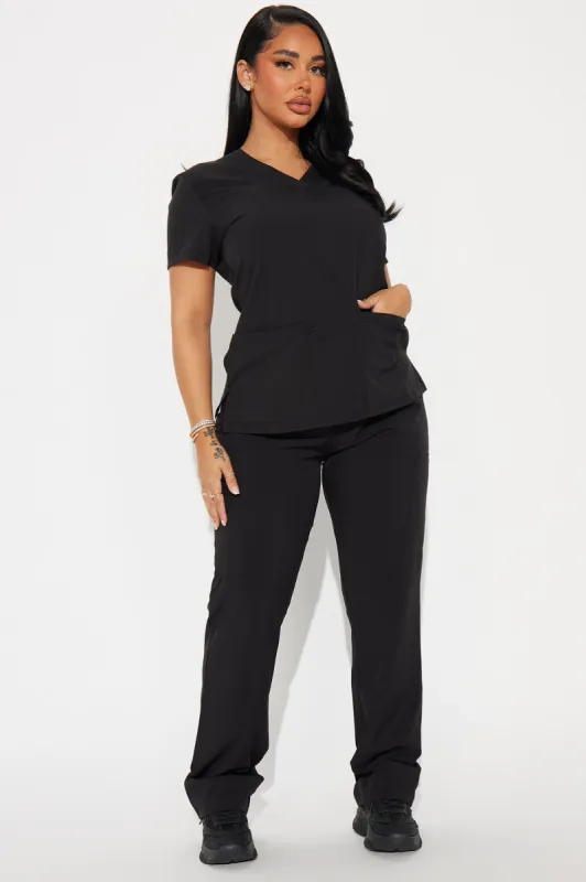 On Call Stretch Uniform Scrub Set - Black sold by Fashion Nova