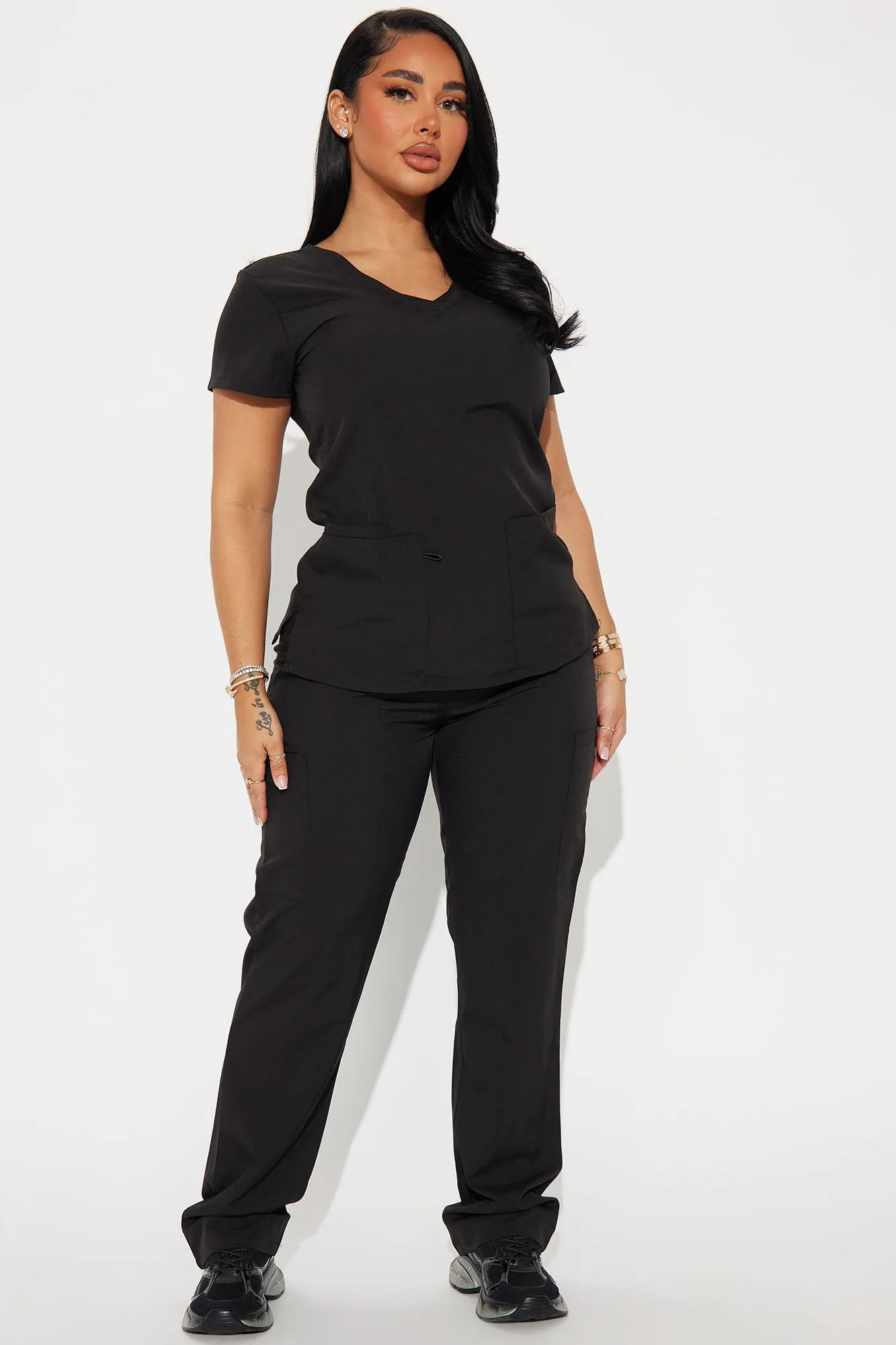 On The Go 4FLEX Uniform Scrub Top - Black sold by Fashion Nova product image thumbnail 2
