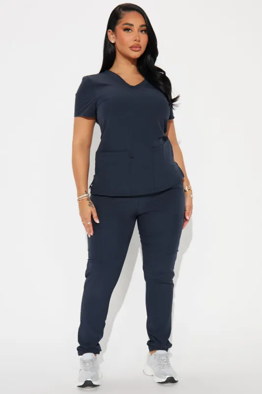On Call Jogger Stretch Uniform Scrub Set - Charcoal sold by Fashion Nova