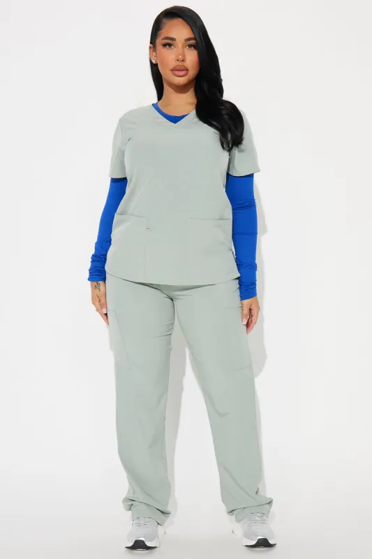 Working Overtime 4FLEX Uniform Scrub Pants - Sage sold by Fashion Nova