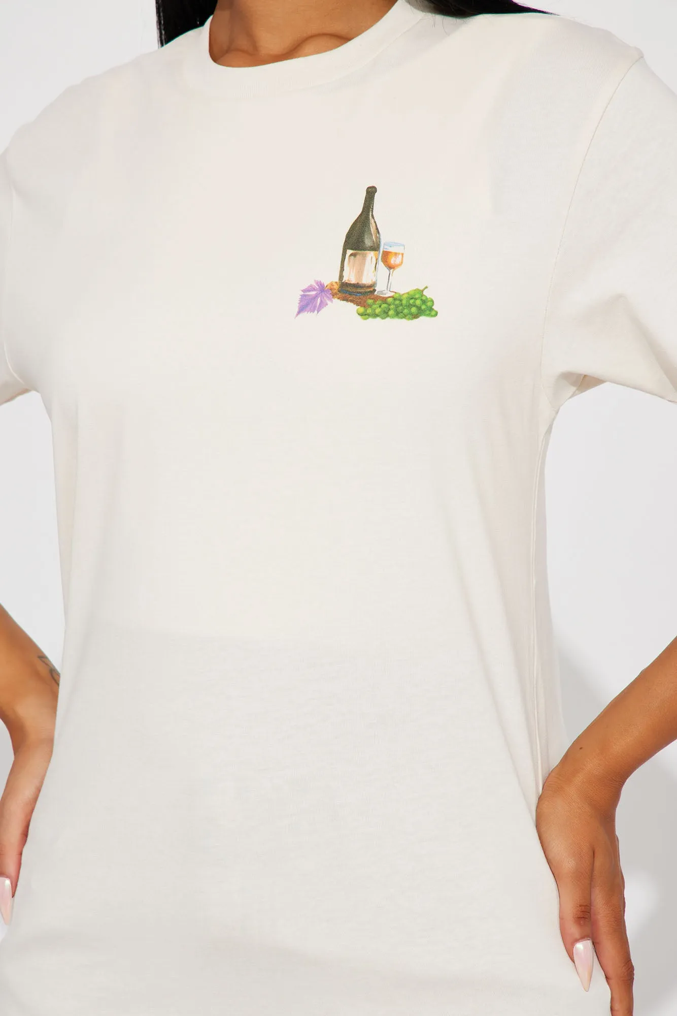 Always Wine O' Clock In Tuscany Tee - Off White sold by Fashion Nova product image thumbnail 3