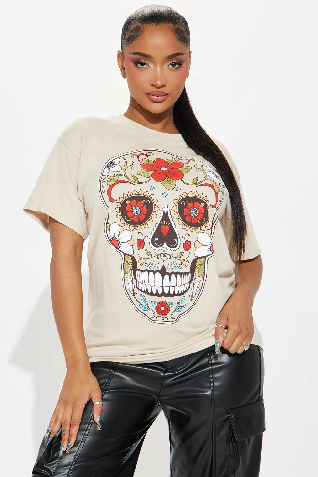 Día de Muertos Skull Tee - Sand sold by Fashion Nova
