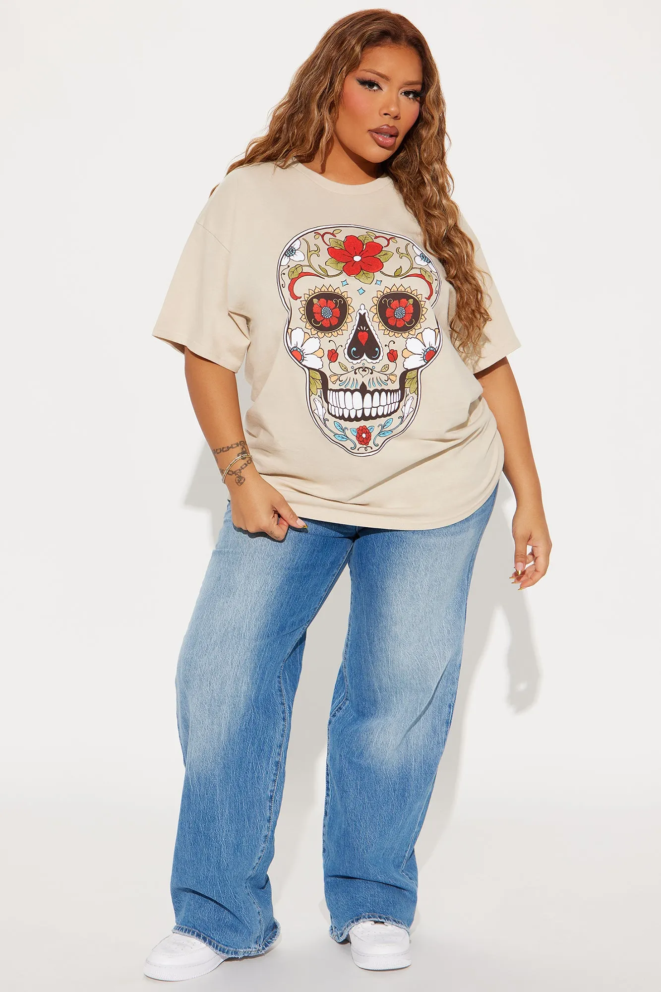 Día de Muertos Skull Tee - Sand sold by Fashion Nova product image thumbnail 5