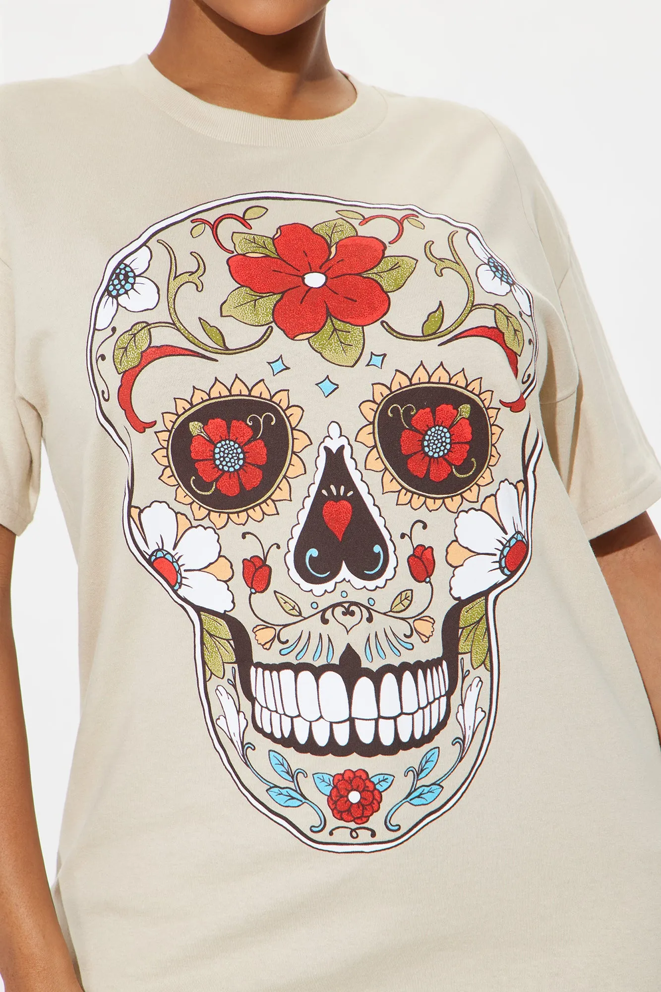 Día de Muertos Skull Tee - Sand sold by Fashion Nova product image thumbnail 3