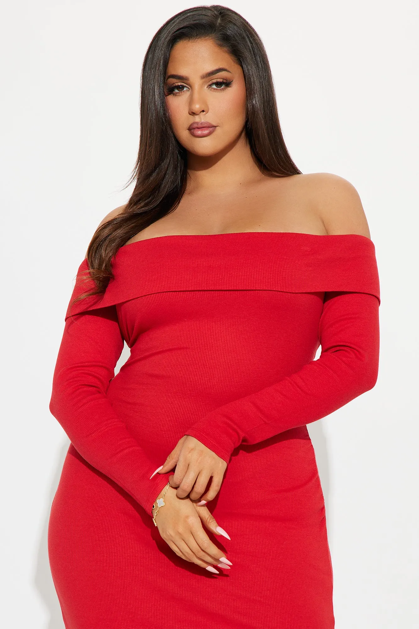 Love On The Brain Ribbed Midi Dress - Red sold by Fashion Nova product image thumbnail 5