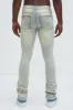Been With It Stacked Skinny Flare Jeans - Light Wash sold by Fashion Nova