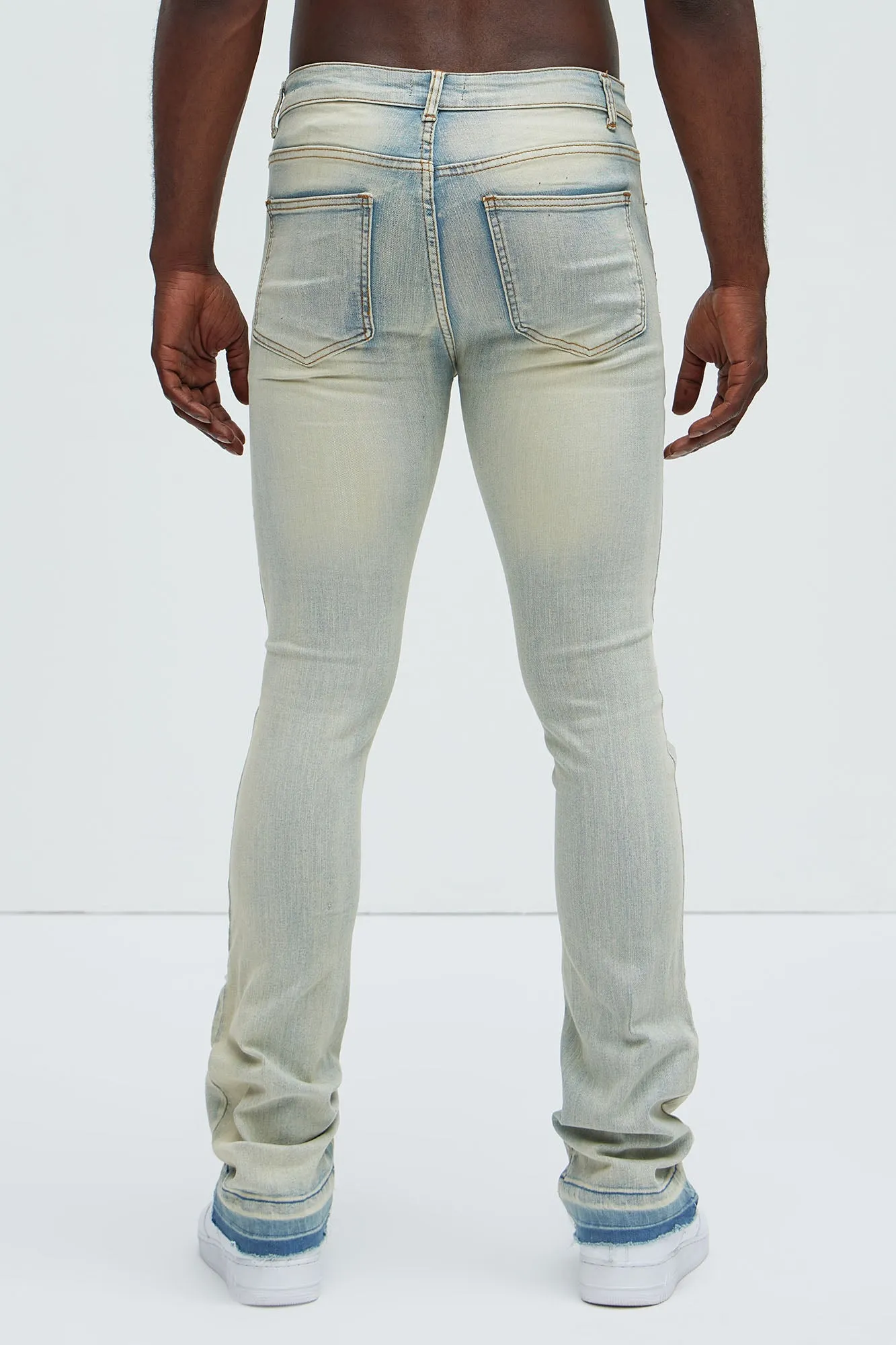 Been With It Stacked Skinny Flare Jeans - Light Wash sold by Fashion Nova product image thumbnail 5