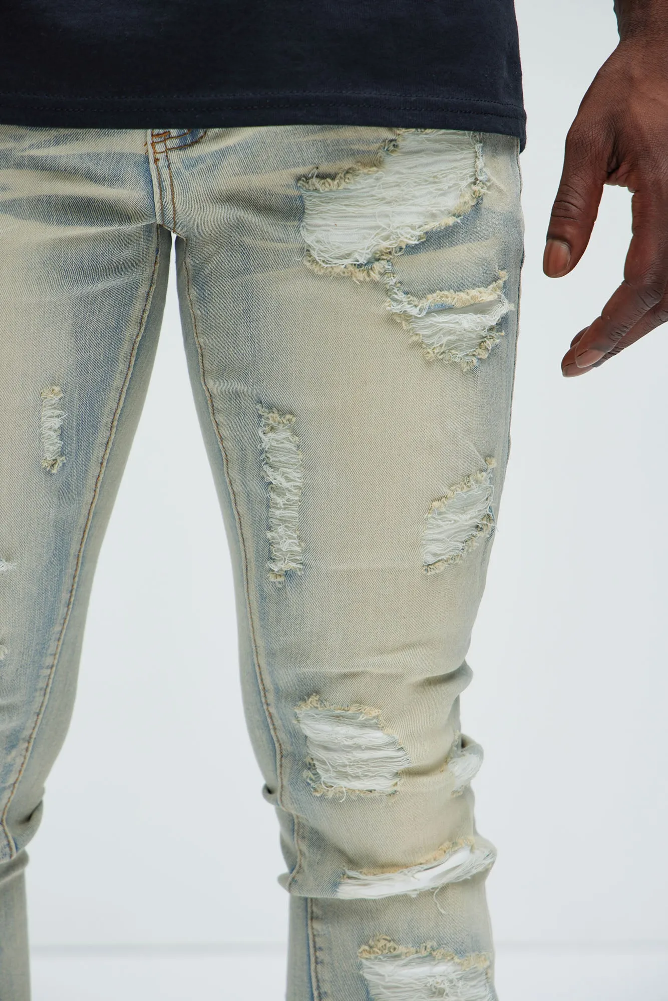 Been With It Stacked Skinny Flare Jeans - Light Wash sold by Fashion Nova product image thumbnail 3