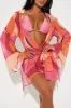 Yacht Babe Cover Up - Fuchsia/combo sold by Fashion Nova