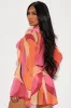 Yacht Babe Cover Up - Fuchsia/combo sold by Fashion Nova