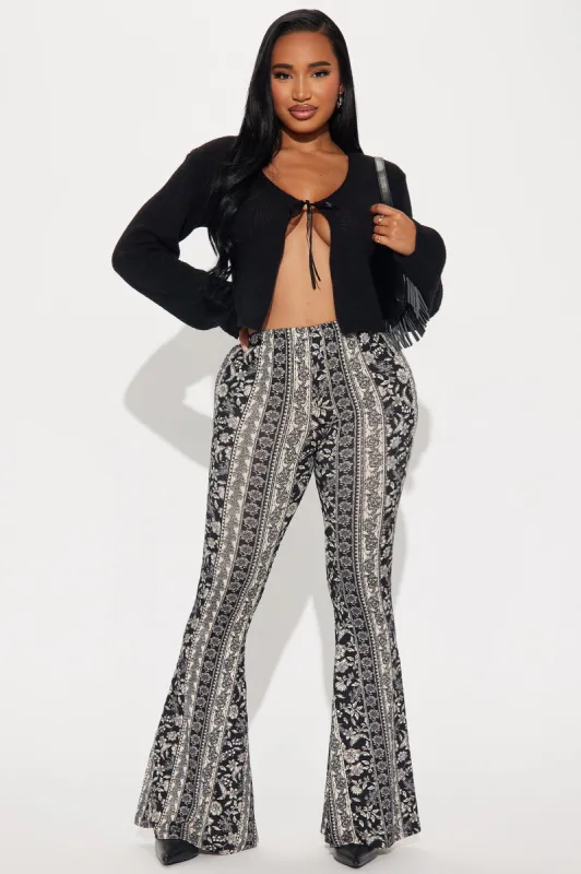 Say No More Flare Pant - Black/combo sold by Fashion Nova