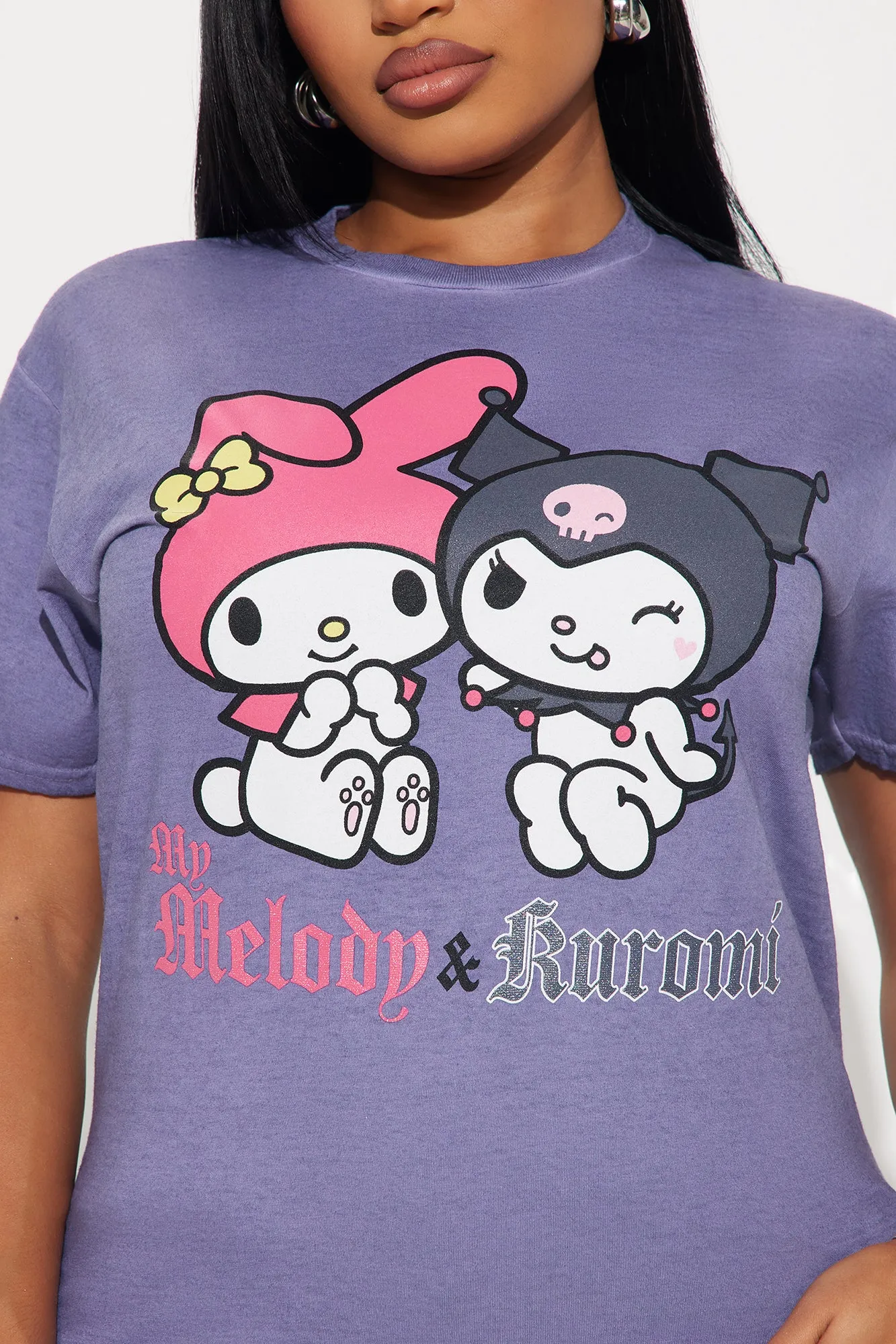 Kuromi and My Melody Washed Tee - Purple sold by Fashion Nova product image thumbnail 3