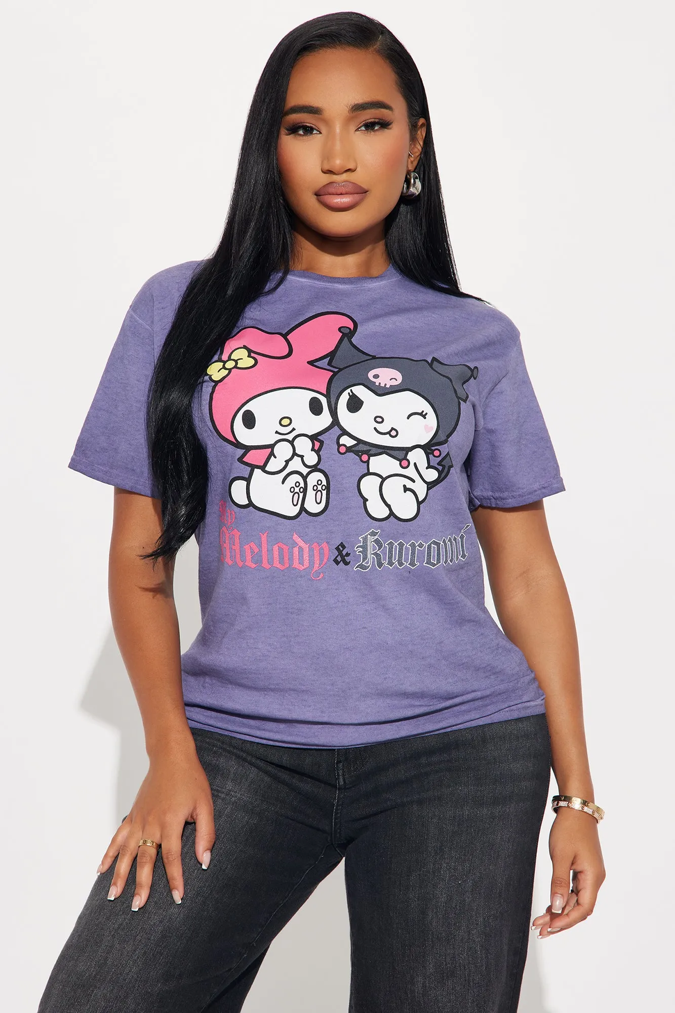 Kuromi and My Melody Washed Tee - Purple sold by Fashion Nova