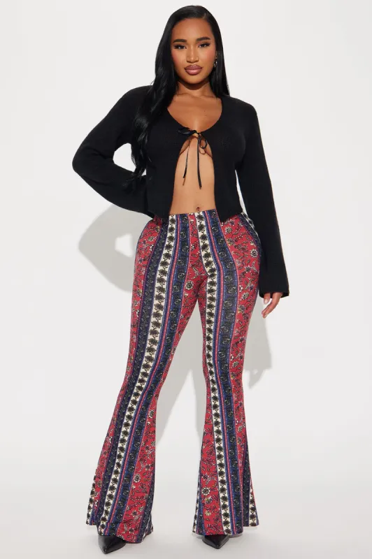 Say No More Flare Pant - Red/combo sold by Fashion Nova