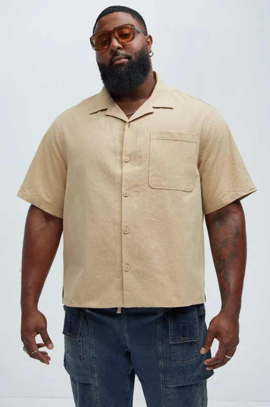 Walley Vintage Shirt - Tan sold by Fashion Nova