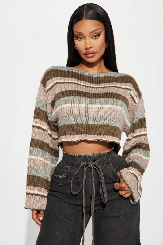 So Typical Color Block Bolero Sweater - Brown/combo sold by Fashion Nova