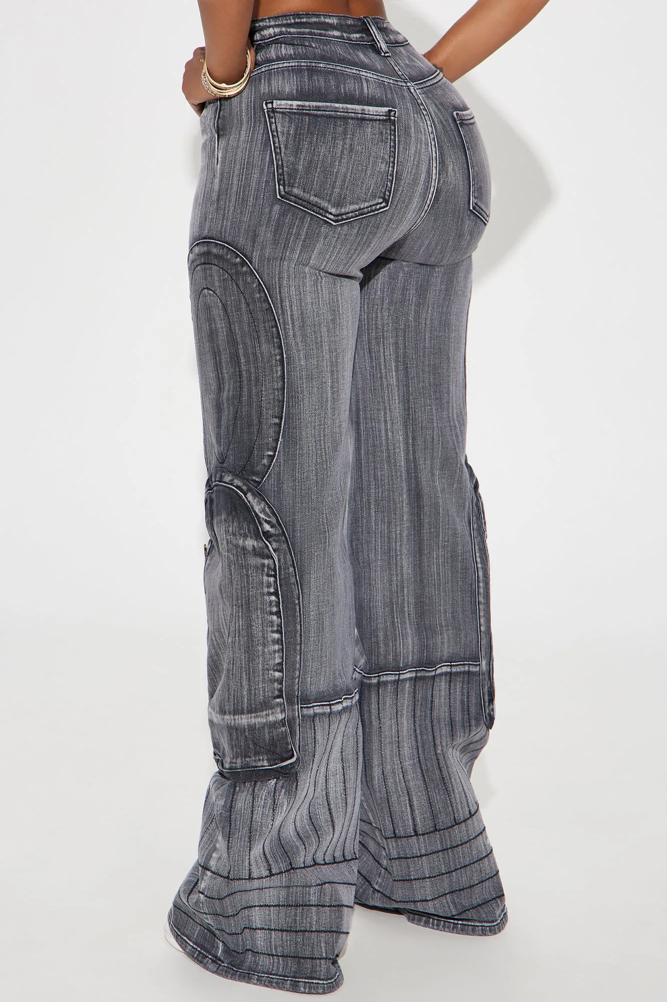 Had To Pop Out Stretch Cargo Jeans - Grey sold by Fashion Nova product image thumbnail 3