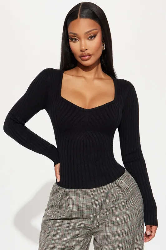 Make It Last Sweater - Black sold by Fashion Nova