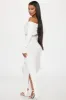 Marina Sweater Maxi Dress - White sold by Fashion Nova