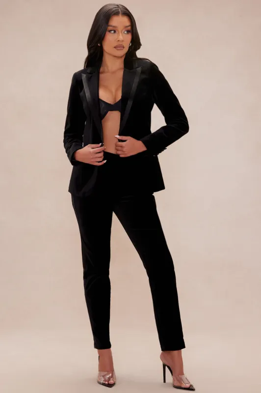 Classic Aura Velvet Pant - Black sold by Fashion Nova