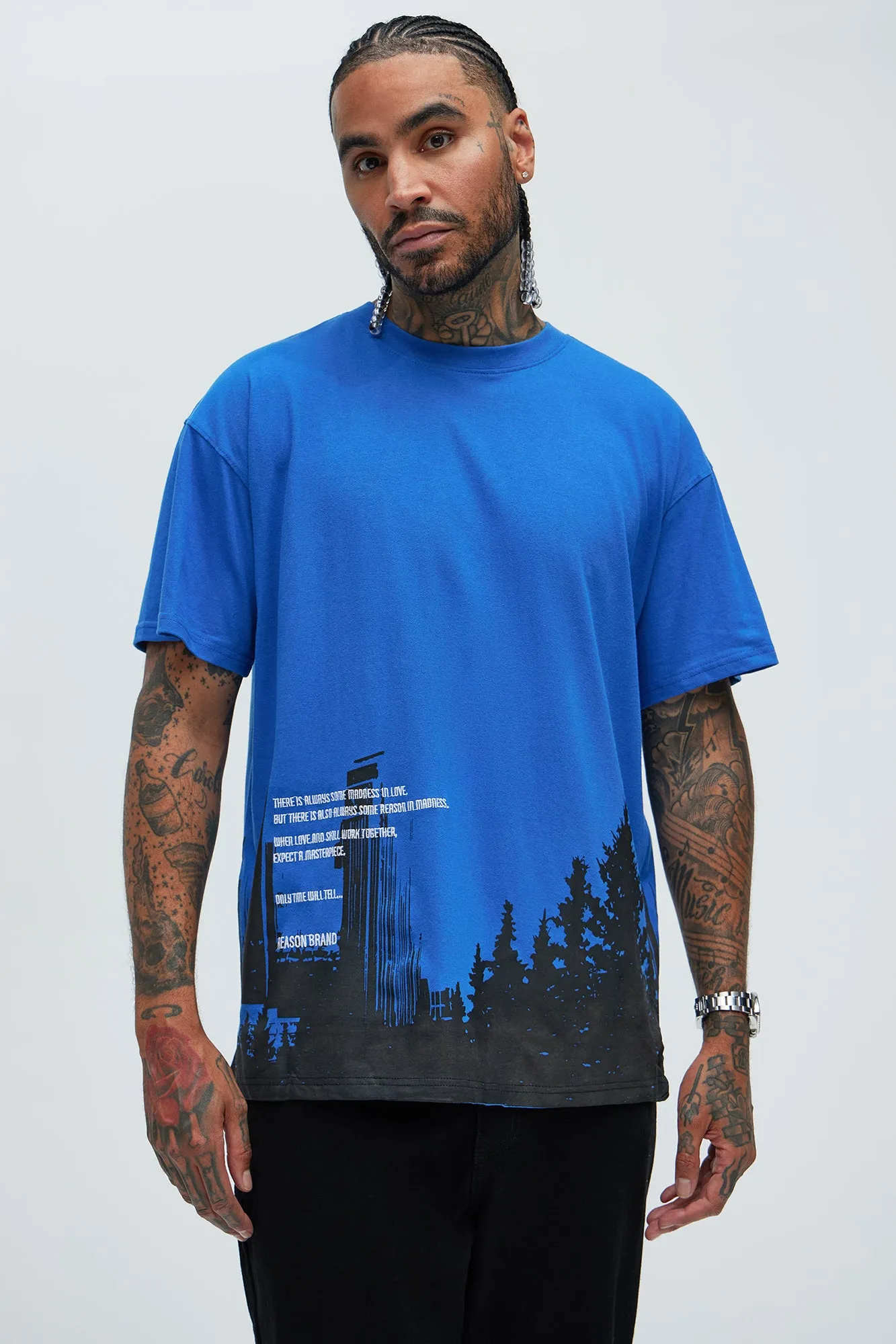 Work Together Short Sleeve Tee - Blue sold by Fashion Nova