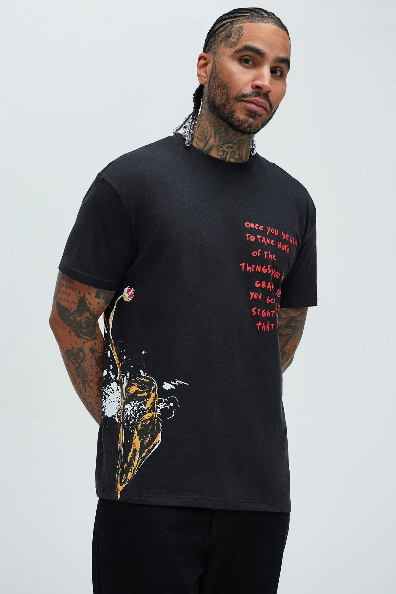 Take Note Short Sleeve Tee - Black sold by Fashion Nova