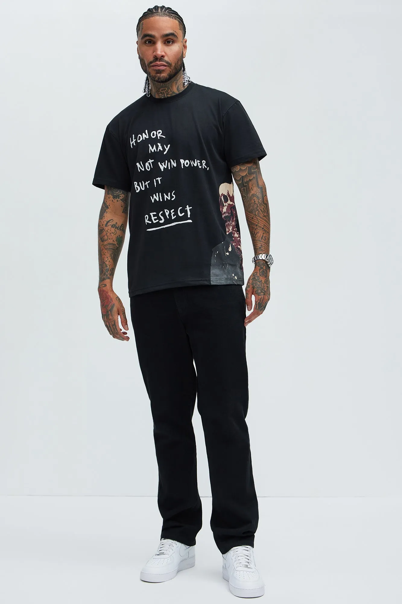 Honor And Respect Short Sleeve Tee - Black sold by Fashion Nova product image thumbnail 4