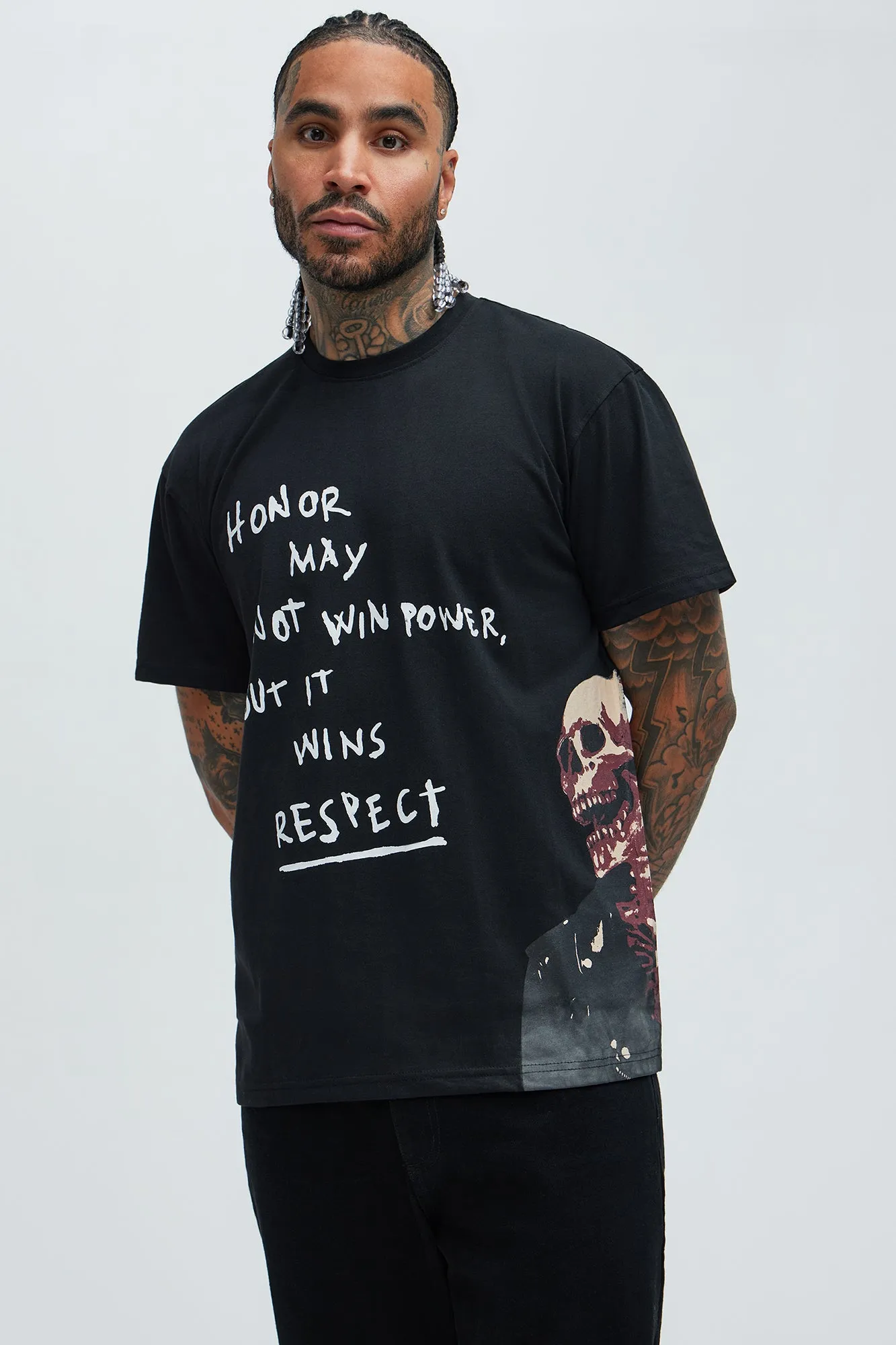 Honor And Respect Short Sleeve Tee - Black sold by Fashion Nova