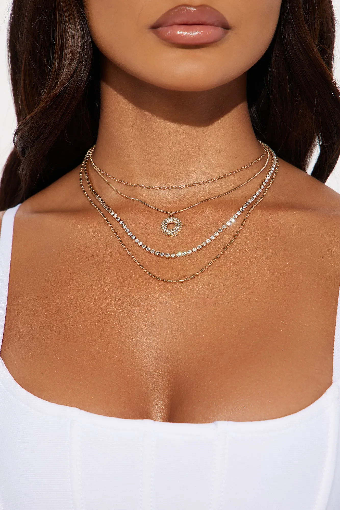 Open Aura Necklace - Gold sold by Fashion Nova