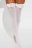 Sweet Desires Sheer Bow Thigh Highs - Pink sold by Fashion Nova
