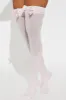 Sweet Desires Sheer Bow Thigh Highs - Pink sold by Fashion Nova