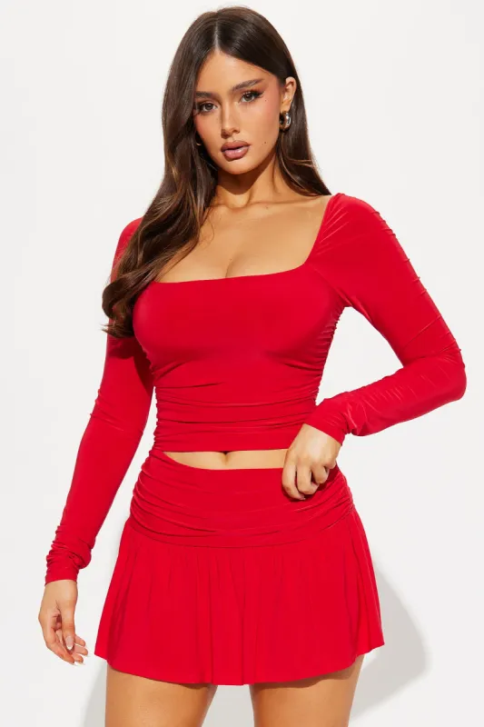 Sweet Treat Ruffle Skirt Set - Red sold by Fashion Nova