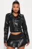 Biker Babe Faux Leather Skort Set - Black sold by Fashion Nova