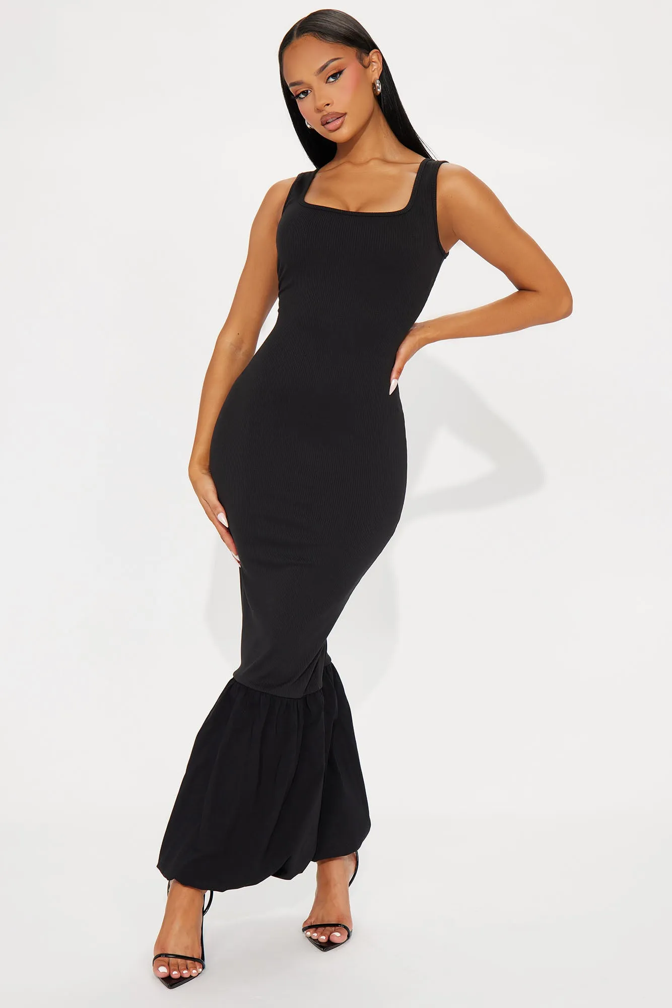 Margot Ribbed Maxi Dress - Black sold by Fashion Nova