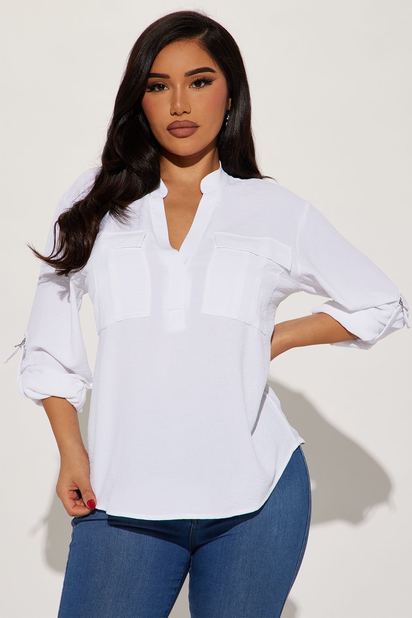 Solange Blouse Top - White sold by Fashion Nova