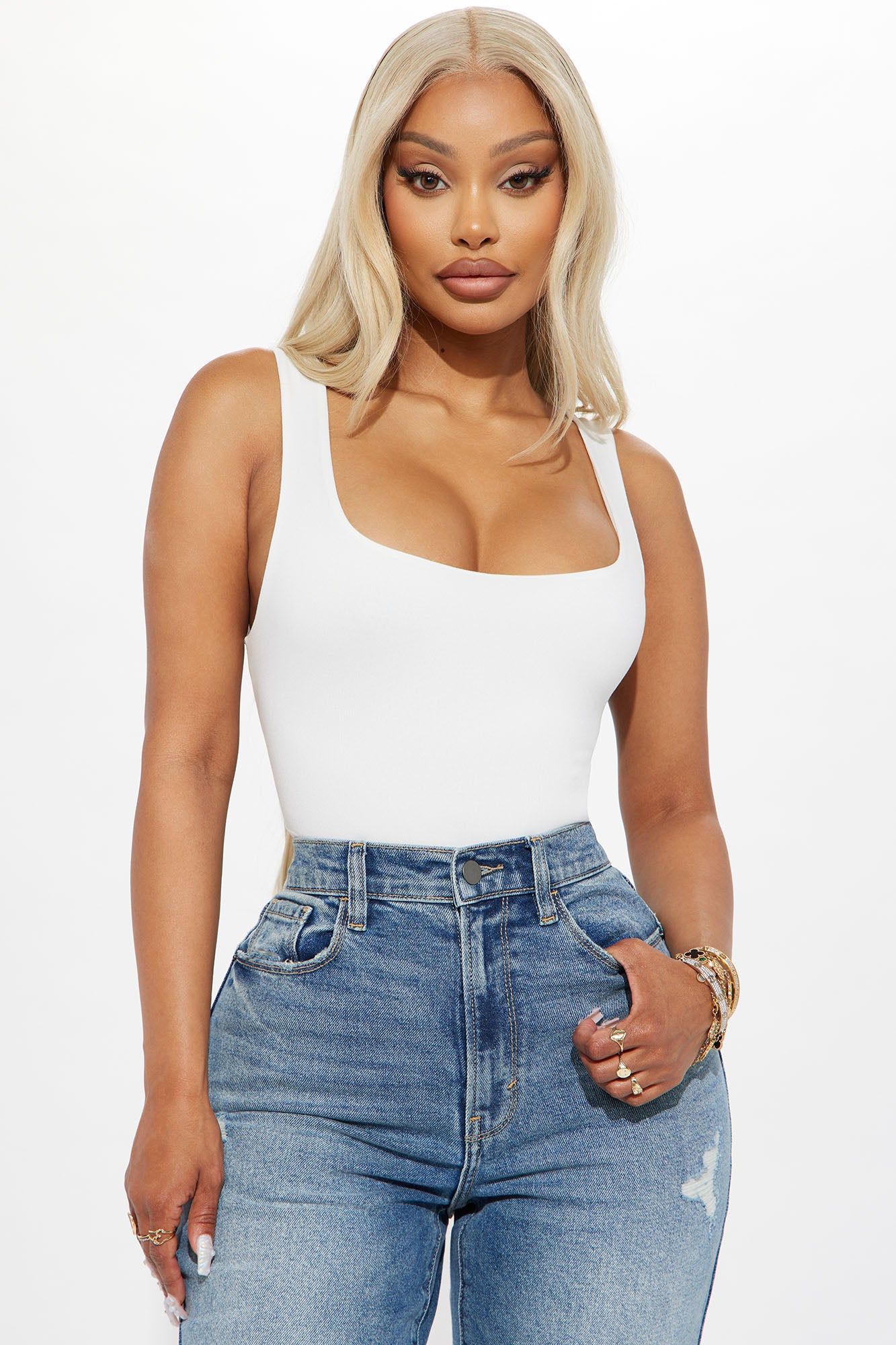 Thalia Tank Top - White sold by Fashion Nova