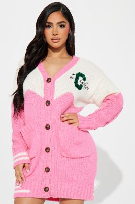 Varsity Sweatshirt Mini Dress - Pink sold by Fashion Nova