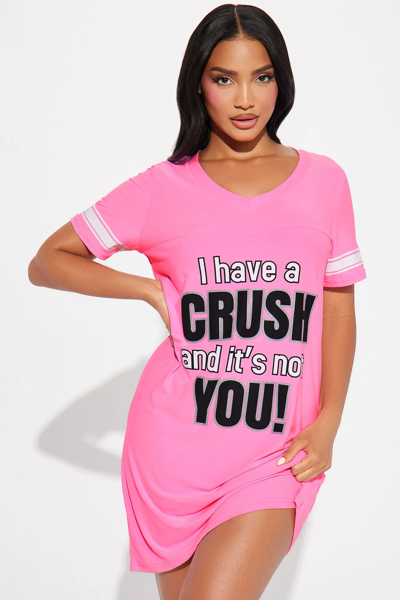I Have A Crush PJ Sleep Shirt - Pink sold by Fashion Nova