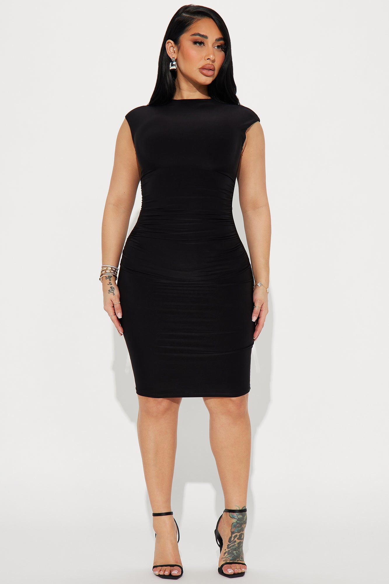 Candice Double Lined Ruched Midi Dress - Black sold by Fashion Nova product image thumbnail 2